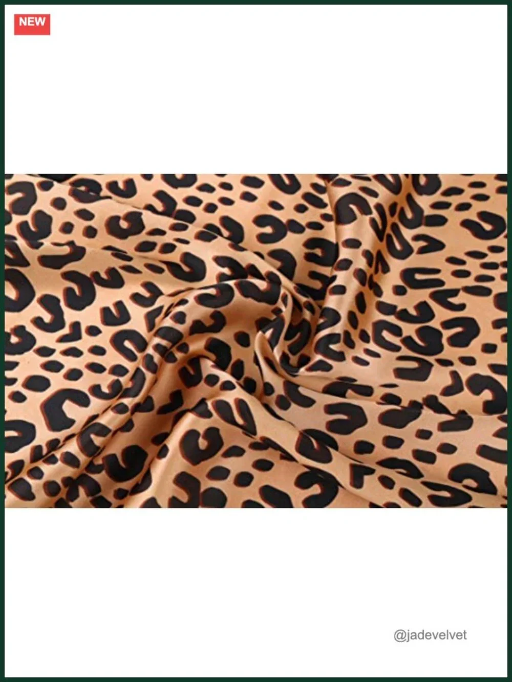 Leopard Print Square Scarf, Silk Touch Polyester, Versatile Hair Scarf & Bag